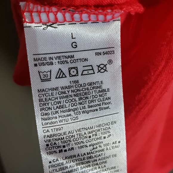 GAP Bright Pink Easy Tee V Neck Short Sleeve Large - Picture 7 of 10